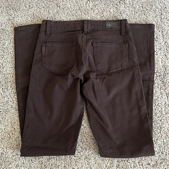 Paige NWT Chocolate Brown Verdugo Denim Jeggings Pants **Size 24** 🌸🌸 - Picture 2 of 6